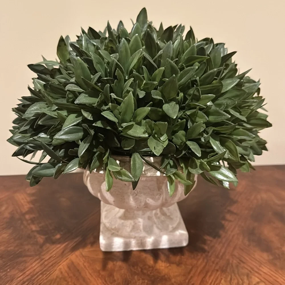 NWT Faux Greenery in Pedestal Vase